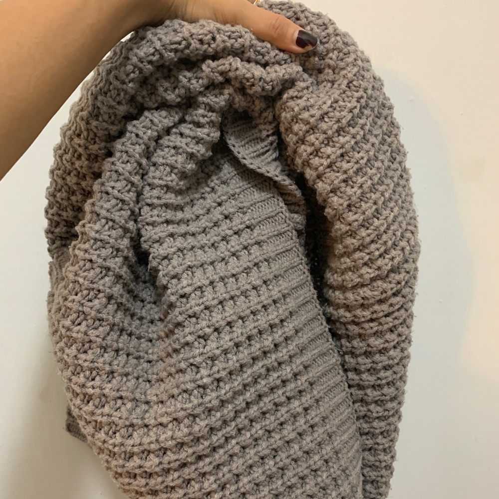 Cooperative waffle knit infinity scarf in gray